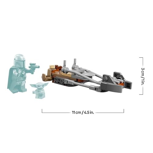 LEGO Star Wars Der Mandalorianer und Grogu auf ihrem Speeder Bike - Set mit Fahrzeug und 2 Star Wars Figuren für Actionabenteuer - – Bild 3