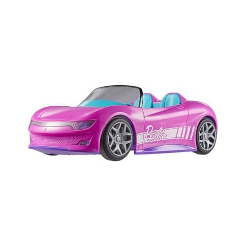 Hot Wheels Barbie Spielzeugauto, ferngesteuertes pinkfarbenes Cabrio, Platz für 2 Barbie-Puppen und Kofferraum lässt sich zum Aufbewahren von Zubehör öffnen – Bild 4