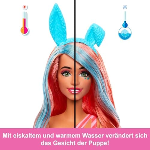 Barbie Pop-Reveal-Set aus Puppe und Accessoires, Shakes-Serie, duftende süße Kätzchen-Modepuppe & Haustier, mit 8 Überraschungen inklusive Farbwechsel – Bild 5