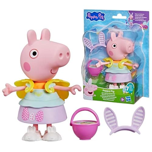 Peppa Pig Peppa Wutz Frühlingszeit Anziehspaß Figur mit 6 Accessories, kinderleicht anziehen, 15 cm Puppe, Vorschulspielzeug für Mädchen und Jungen ab 3 Jahren – Bild 3