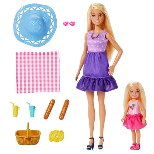 Barbie Family & Friends Spielset aus Puppen und Accessoires, Spielset mit Picknick-Thema, Mode, kleinen Puppen und 9 Accessoires inkl. Essen – Bild 5