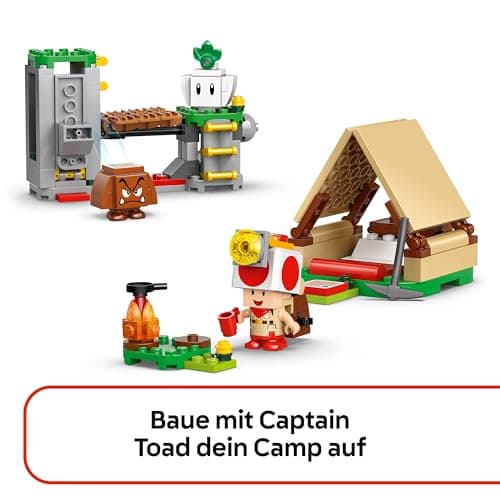 LEGO Super Mario Captain Toad-Camp- Interaktives Spielzeug mit 3 Figuren - Gumba, Zelt & einstürzender Brücke - Kinder Mitbringsel - Spielset - Gamer Geschenk für Jungen & Mädchen ab 6 Jahren  – Bild 5