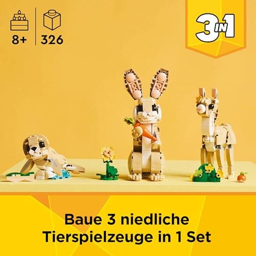LEGO Creator 3in1 Häschen - Ostergeschenke für Kinder - 3 Spielzeug Tierfiguren: Hase, Lama, Robbe – Bild 4