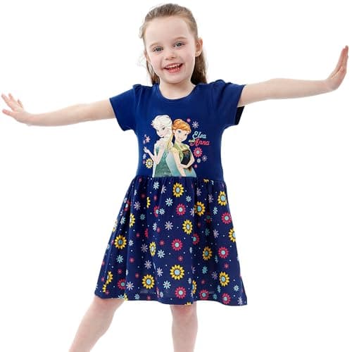 Disney Frozen Kleid Kurzarm Madchen | Prinzessinnen Kleid Mädchen | Kostüm Prinzessin – Bild 2