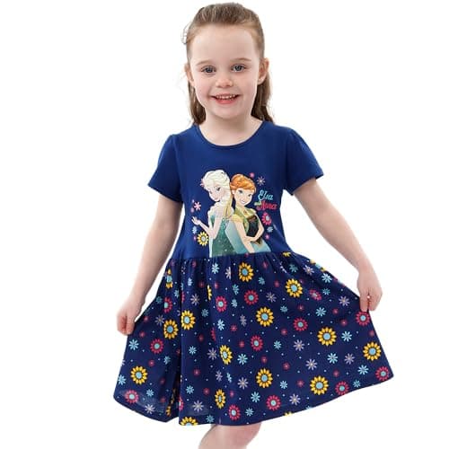 Disney Frozen Kleid Kurzarm Madchen | Prinzessinnen Kleid Mädchen | Kostüm Prinzessin – Bild 4