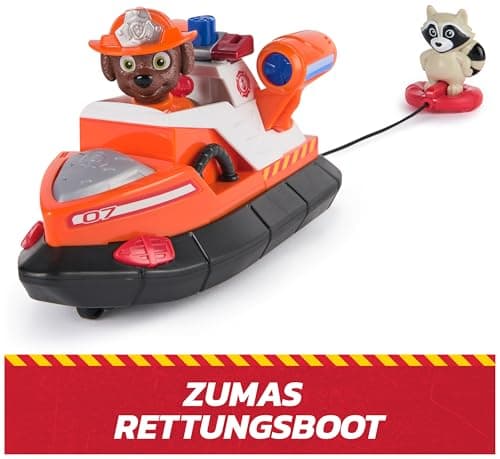 PAW PATROL Fire Rescue - Zumas Rettungsboot mit Zuma Hundefigur und Waschbärenfigur, Spielzeug für Kinder ab 3 Jahren – Bild 3