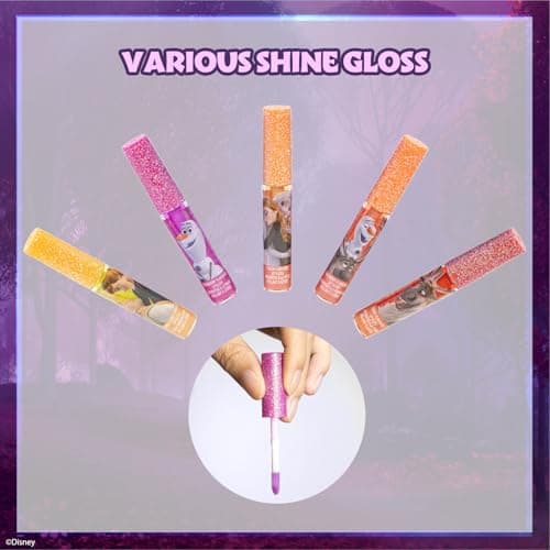 Disney Frozen 12-teiliges set, pflanzenbasierter Lipgloss, erstes Makeup-Set für Mädchen, perfekt für Partys, Pyjamapartys und Geburtstagsgeschenke, ab 3 Jahren – Bild 6