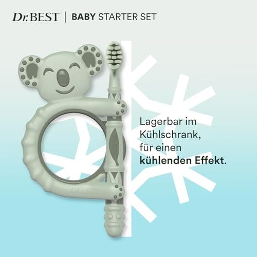 Zahnbürste Kinder - Dr.BEST Baby Starter Set: Beißring und Lernzahnbürste für Babys im Alter von 3 bis 12 Monaten, entwickelt mit Kinderzahnexperten – Bild 4