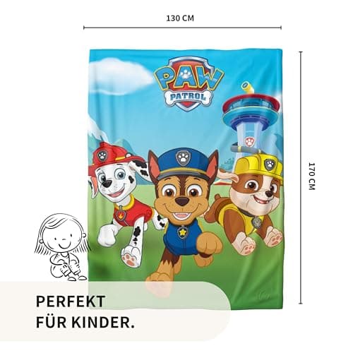 Kinder-Decke Paw Patrol kuschelig & weich 130x170 cm · Fleece-Decke für Mädchen und Jungen – Bild 3