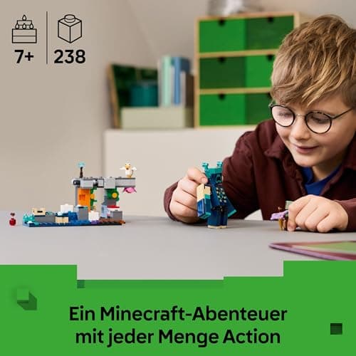LEGO Minecraft Begegnung mit dem Wächter - Spielzeug mit stummen Ranger Minifigur und beweglicher Mob Figur - Mit TNT Funktion für Felssturz – Bild 4