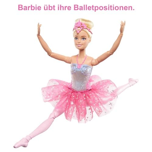 Barbie Dreamtopia Zauberlicht Ballerina Puppe, mit rosa Tutu und blonden Haaren, 5 Licht- und Soundeffekte, Bewegliche Barbie, ab 3 Jahren – Bild 3