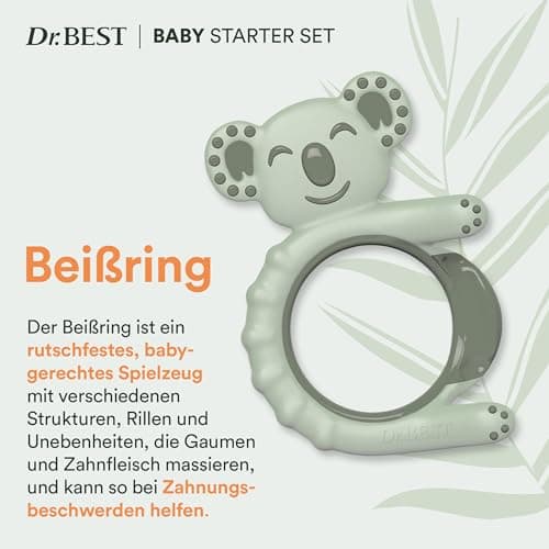 Zahnbürste Kinder - Dr.BEST Baby Starter Set: Beißring und Lernzahnbürste für Babys im Alter von 3 bis 12 Monaten, entwickelt mit Kinderzahnexperten – Bild 5