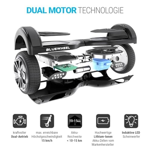 Bluewheel 6,5" Premium Hoverboard HX310s – Elektroboard mit LED, Bluetooth Lautsprecher, starker Dual Motor, HX Hoverboard App-kompatibel, ideal für Kinder & Erwachsene, deutsche Qualitätsmarke – Bild 2