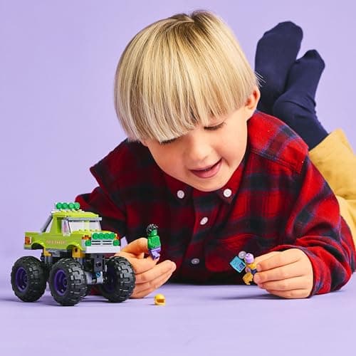 LEGO ǀ Marvel Hulk-Truck vs. Thanos - Kreatives Superhelden Spielzeug - Avengers Fahrzeug und Minifiguren - Monstertruck für Spielspaß  – Bild 2