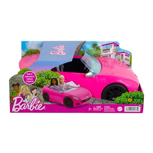 Barbie HBT92 - Cabrio-Fahrzeug, pink mit rollenden Rädern und realistischen Details, 2-Sitzer, Spielzeug Geschenk für Kinder ab 3 Jahren – Bild 6