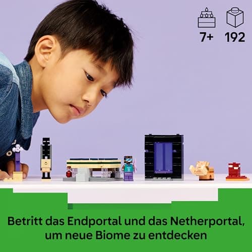 LEGO Minecraft Reise durch Nether und Endportal - Kinder Spielzeug mit Helden, Enderman und Baby Hoglin Figuren - Set mit Minecraft Figur  – Bild 4