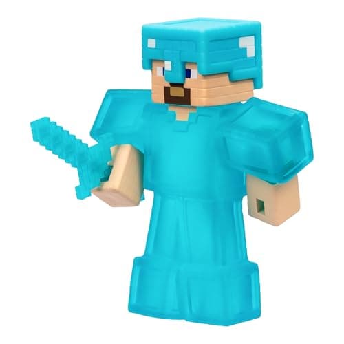 Heroes of Goo Jit Zu – dehnbare Minecraft-Figur – Steve mit Diamant-Rüstung & Schwert, superelastische Glibberfüllung mit verstecktem Diamant-Element im Inneren, bis auf die dreifache Größe dehnbar – Bild 7