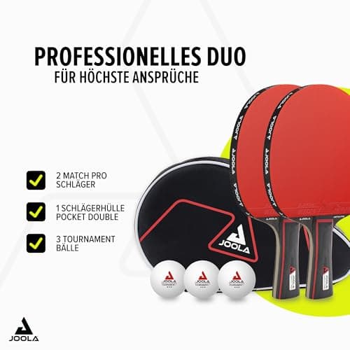 JOOLA Tischtennis Set Duo PRO 2 Tischtennisschläger + 3 Tischtennisbälle + Tischtennishülle – Bild 2