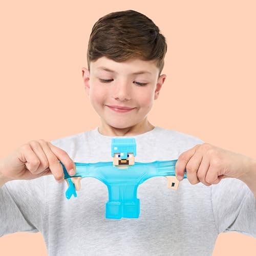 Heroes of Goo Jit Zu – dehnbare Minecraft-Figur – Steve mit Diamant-Rüstung & Schwert, superelastische Glibberfüllung mit verstecktem Diamant-Element im Inneren, bis auf die dreifache Größe dehnbar – Bild 4