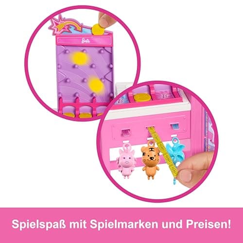 Barbie Mysteries: Beach Detectives Barbie Malibu Puppe und Zuckerwatte Spielstand Spielset mit 20 Zubehörteilen, inklusive Preise – Bild 3