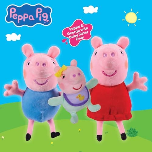 Peppa Wutz Kuscheltiere 3er-Set – Peppa, Schorsch & Baby Evie – Superweiche Plüschfiguren im klassischen Peppa-Wutz-Stil, Spielzeug ab 18 Monaten – Bild 7