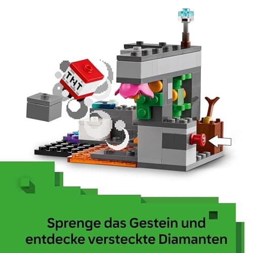 LEGO Minecraft Begegnung mit dem Wächter - Spielzeug mit stummen Ranger Minifigur und beweglicher Mob Figur - Mit TNT Funktion für Felssturz – Bild 5
