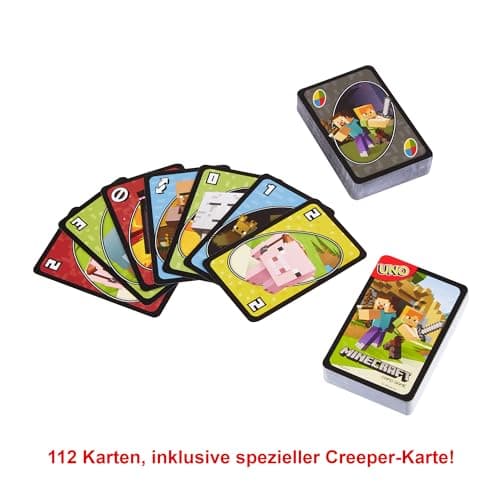 Mattel Games UNO Minecraft Edition - Kartenspiel mit Charakteren aus Minecraft und Einer besonderen Creeper-Karte – Bild 5