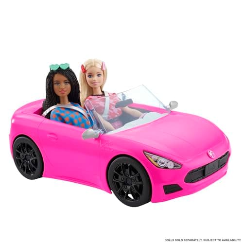 Barbie HBT92 - Cabrio-Fahrzeug, pink mit rollenden Rädern und realistischen Details, 2-Sitzer, Spielzeug Geschenk für Kinder ab 3 Jahren – Bild 5