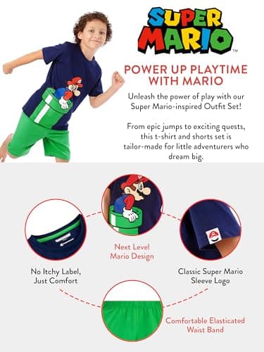 SUPER MARIO BROS Jungen T-Shirt und Shorts Set – Bild 5