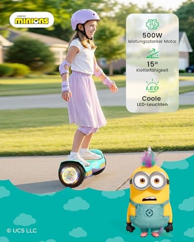 Gyroor Minions Hoverboard für Kinder 6-12, All-Terrain Offroad Hoverboard, Musikplayer, LED-Lichter – Bild 2