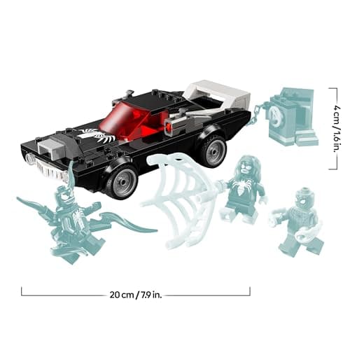 LEGO | Marvel Spider-Man Mech vs. Venom Muscle Car - Auto Spielzeug mit 3 Superhelden Minifiguren - Modellauto mit Shootern  – Bild 3