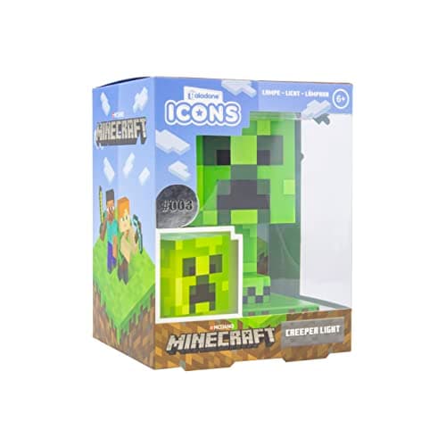 Minecraft Creeper Licht, 3D Lampe - Offiziell lizenziert, Nachtlicht - 12 cm hoch, Batteriebetrieben, Gaming-Raum & Schlafzimmerdeko – Bild 5
