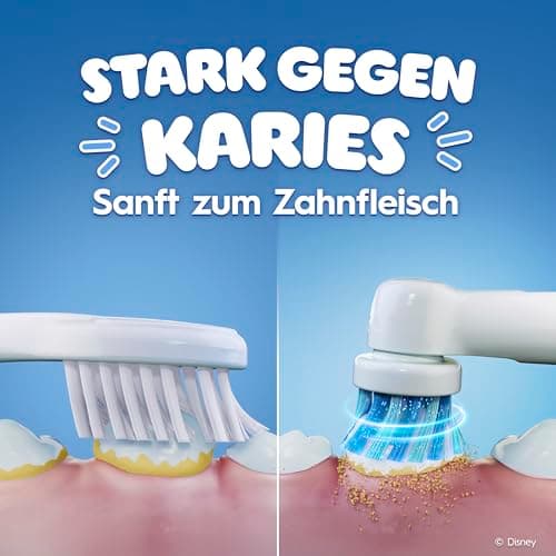 Oral-B Pro Kids Frozen Elektrische Zahnbürste für Kinder — Electric Toothbrush ab 3 Jahren inkl. 1 Aufsteckbürste, Reise-Etui und 2 Putzmodi für Zahnpflege, Blau/Lila – Bild 3