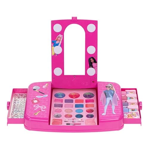 Townley Girl Barbie Beauty Vanity Set mit beleuchtetem Spiegel | Enthält Lipgloss, Lidschatten, Pinsel, Nagellack, Zubehör und mehr! Ab 6 Jahren – Bild 5
