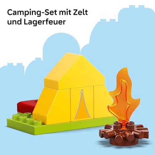 DUPLO Peppa Pig Campingausflug mit Papa Wutz – Montessori Spielzeug für Mädchen & Jungen ab 2 Jahren  – Bild 6