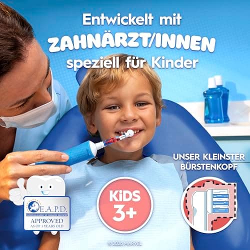 Oral-B Pro Kids Spiderman Elektrische Zahnbürste für Kinder ab 3 Jahren — Inkl. 1 Aufsteckbürste & Zahnbürsten-Sticker, Reise-Etui, Blau/Rot – Bild 5