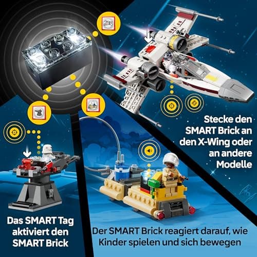 LEGO Star Wars 75423 SMART Play: Lukes Rot Fünf X-Wing - Interaktives All-in-1 Spielset mit SMART Brick, 5 Tags, 2 Minifiguren & Ladegerät - Geschenk für Jungen, Mädchen ab 6 Jahren und Erwachsene – Bild 5
