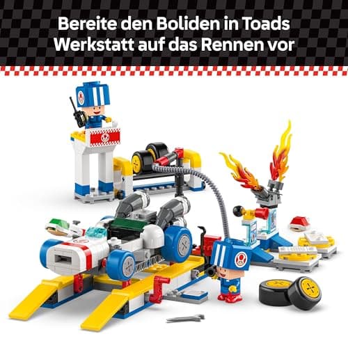 LEGO Super Mario: Mario Kart – Toad’s Garage Set, Nintendo Mechanic Toy with 2 Blue Toad Character Figures for Independent Play – Bild 5