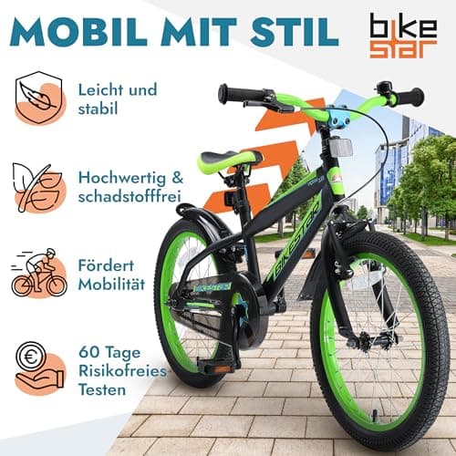 BIKESTAR Kinderfahrrad 18 Zoll für Mädchen und Jungen ab 5 Jahre | Kinderrad Urban Jungle – Bild 2