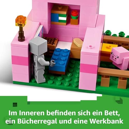 LEGO Minecraft Das Babyschwein-Haus - Interaktives Spielzeug mit Einer Helden Figur, Schwein, Biene, Zombie Piglin – Bild 5