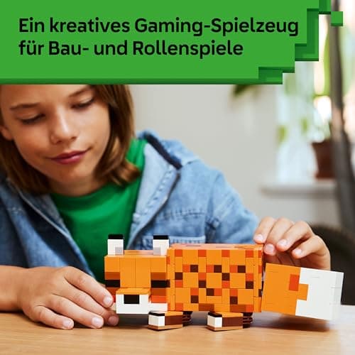 LEGO Minecraft Der Fuchs - 3D-Puzzle Tierfigur mit Zubehör - Gaming Deko für Schlafzimmer oder Gaming Raum  – Bild 5