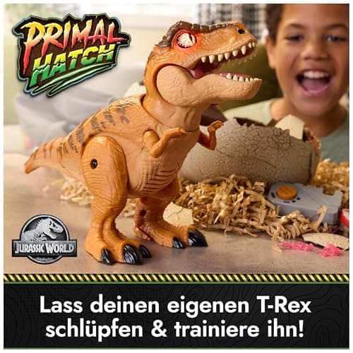 Jurassic World T-Rex im Ei, über 100 Soundeffekte und Reaktionen, interaktives Spielzeug für Kinder ab 5 Jahren – Bild 2
