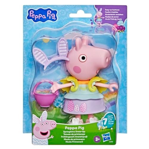 Peppa Pig Peppa Wutz Frühlingszeit Anziehspaß Figur mit 6 Accessories, kinderleicht anziehen, 15 cm Puppe, Vorschulspielzeug für Mädchen und Jungen ab 3 Jahren – Bild 4