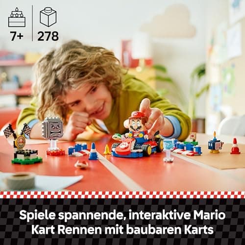 LEGO Mario Kart - Interaktiver Mario & Standard-Kart - Nintendo Spielzeug - Spiel Rennstrecke mit Auto, 3 Figuren, Podium & Barrieren - Gamer Geschenk für Jungen & Mädchen ab 7 Jahren – Bild 4
