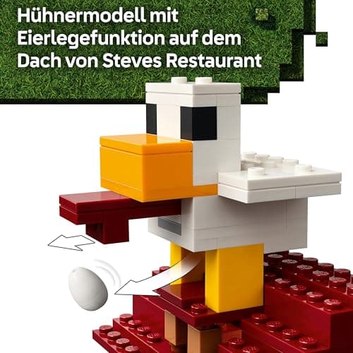 LEGO Minecraft Angriff des Ghast-Ballons - Gaming Spielzeug - Steves Haus, 4 Minifiguren - Iron Golem Figur & explodierender Brunnen Funktion  – Bild 6