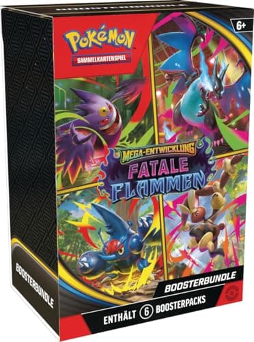 Pokémon-Sammelkartenspiel: Boosterbundle Mega-Entwicklung – Fatale Flammen (6 Boosterpacks) – Bild 2