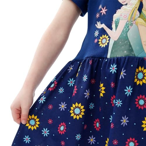 Disney Frozen Kleid Kurzarm Madchen | Prinzessinnen Kleid Mädchen | Kostüm Prinzessin – Bild 7