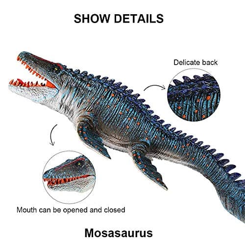 SIENON Jurassic Mosasaurus Dinosaurier-Spielzeug 34cm, realistische Dinosaurier-Spielzeugfiguren, Dino-Figur, große Tiefsee-Kreatur aus Kunststoff handbemaltes Ozean-Tiermodell-Spielset – Bild 3