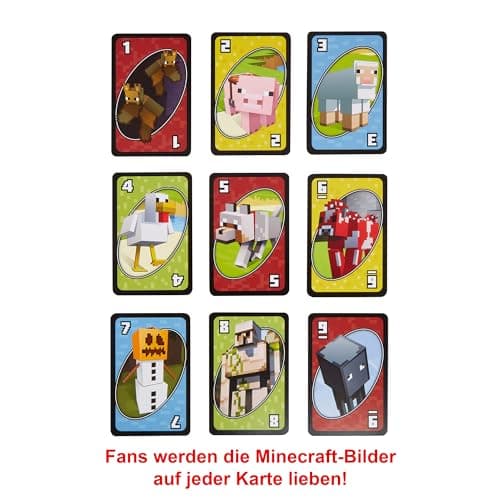 Mattel Games UNO Minecraft Edition - Kartenspiel mit Charakteren aus Minecraft und Einer besonderen Creeper-Karte – Bild 4
