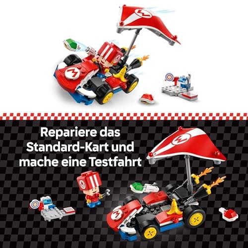 LEGO Super Mario: Mario Kart – Standard-Kart, Nintendo Sammlerstück, Geschenk für Kinder, lässt Jungen, Mädchen und Gamer ab 7 Jahren selbstständig Spielen, Abenteuer Spielzeug mit Toad Figur – Bild 5
